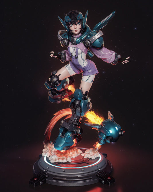 Mechagirl Statue 3D-Printed Kit