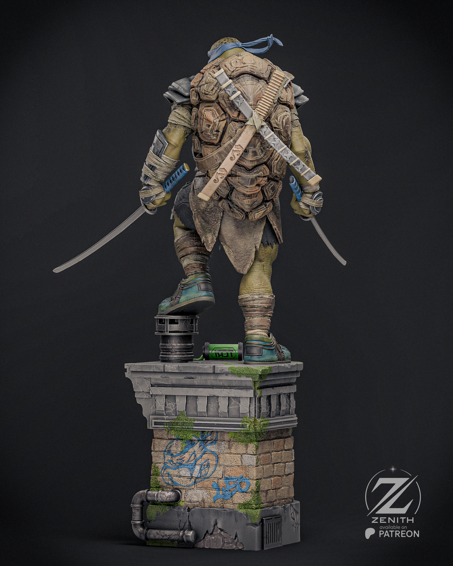 Leonardo TMNT Statue 3D-Printed Kit