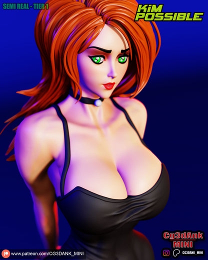 Kim Possible Statue 3D-Printed Kit