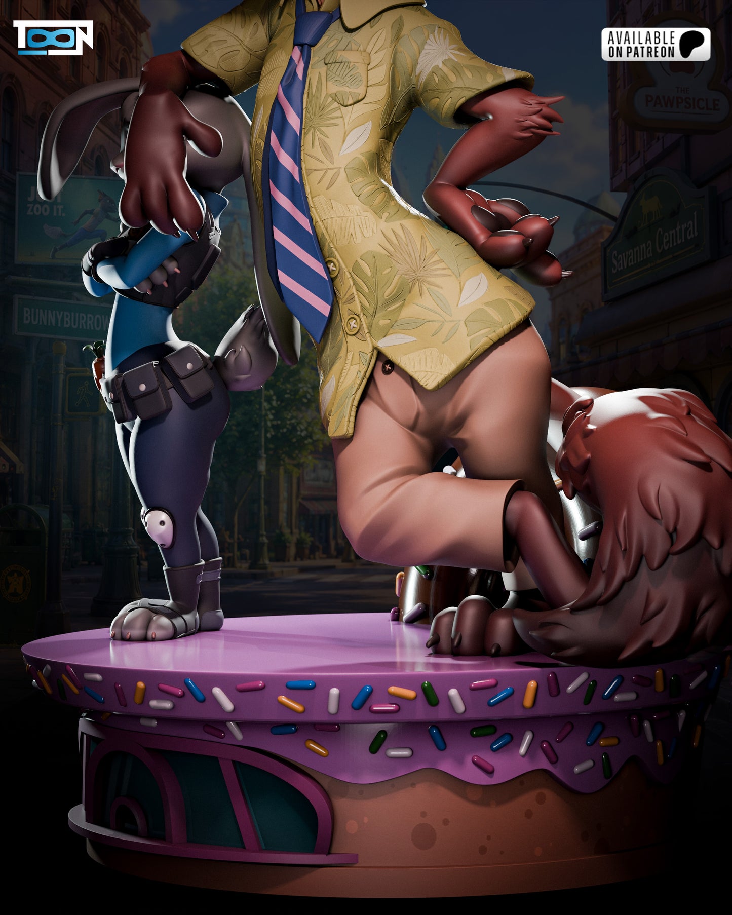 Nick Wylde And Juddy Hopps Statue 3D-Printed Kit
