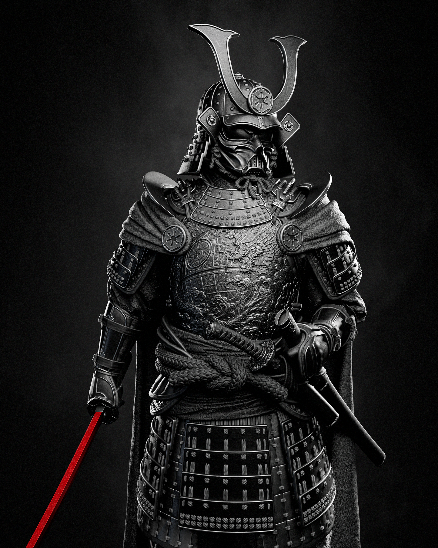 Darth Vader Samurai Statue 3D-Printed Kit