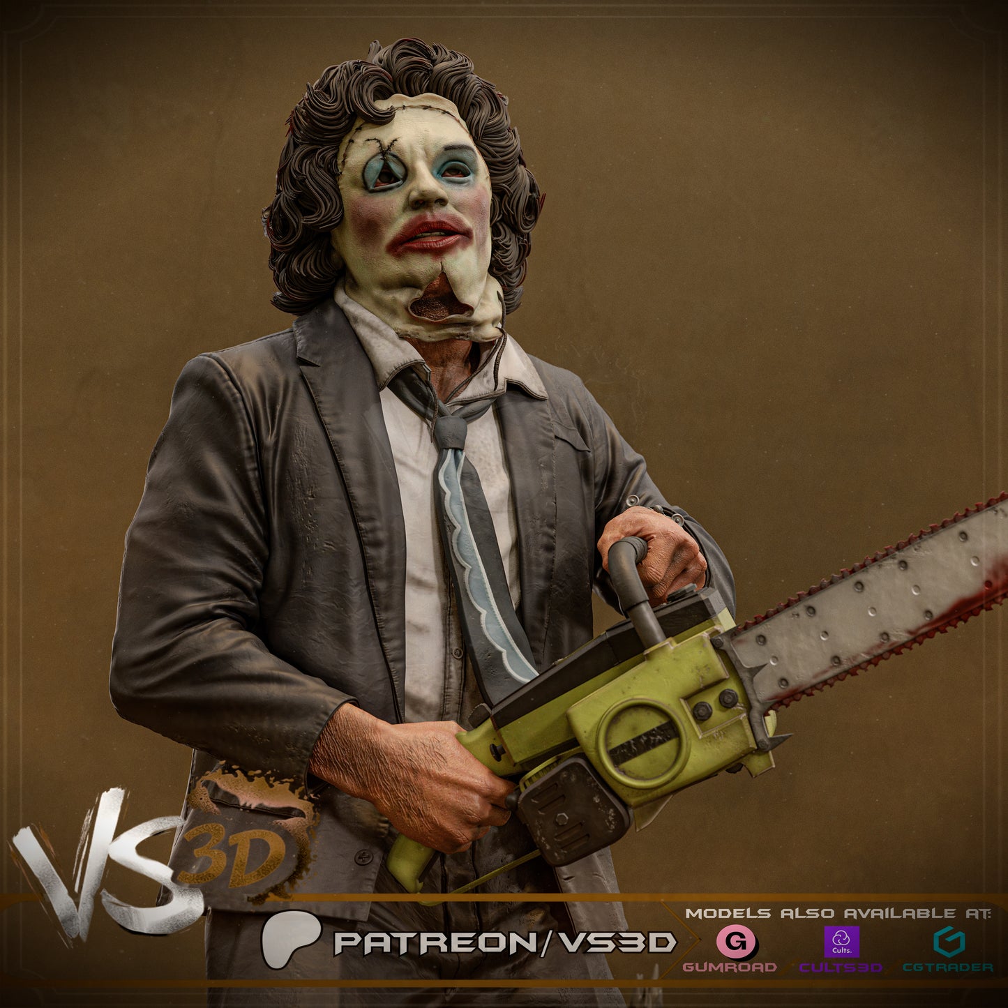 Leatherface Statue 3D-Printed Kit