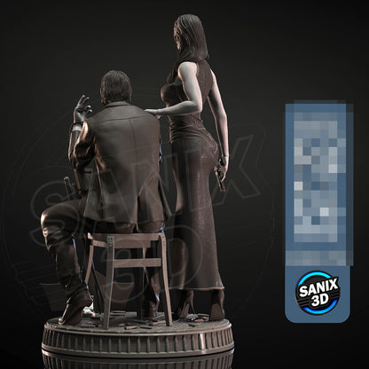 Ballerina & John Wick Statue