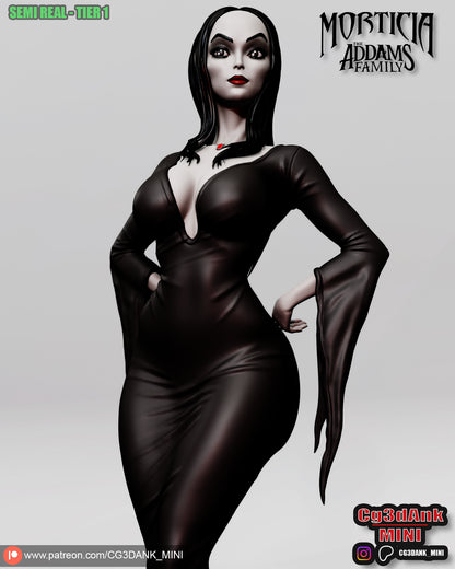 Morticia Addams Statue 3D-Printed Kit