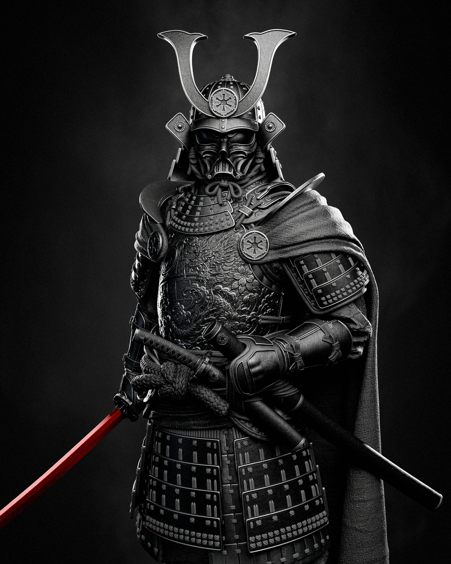 Darth Vader Samurai Statue 3D-Printed Kit