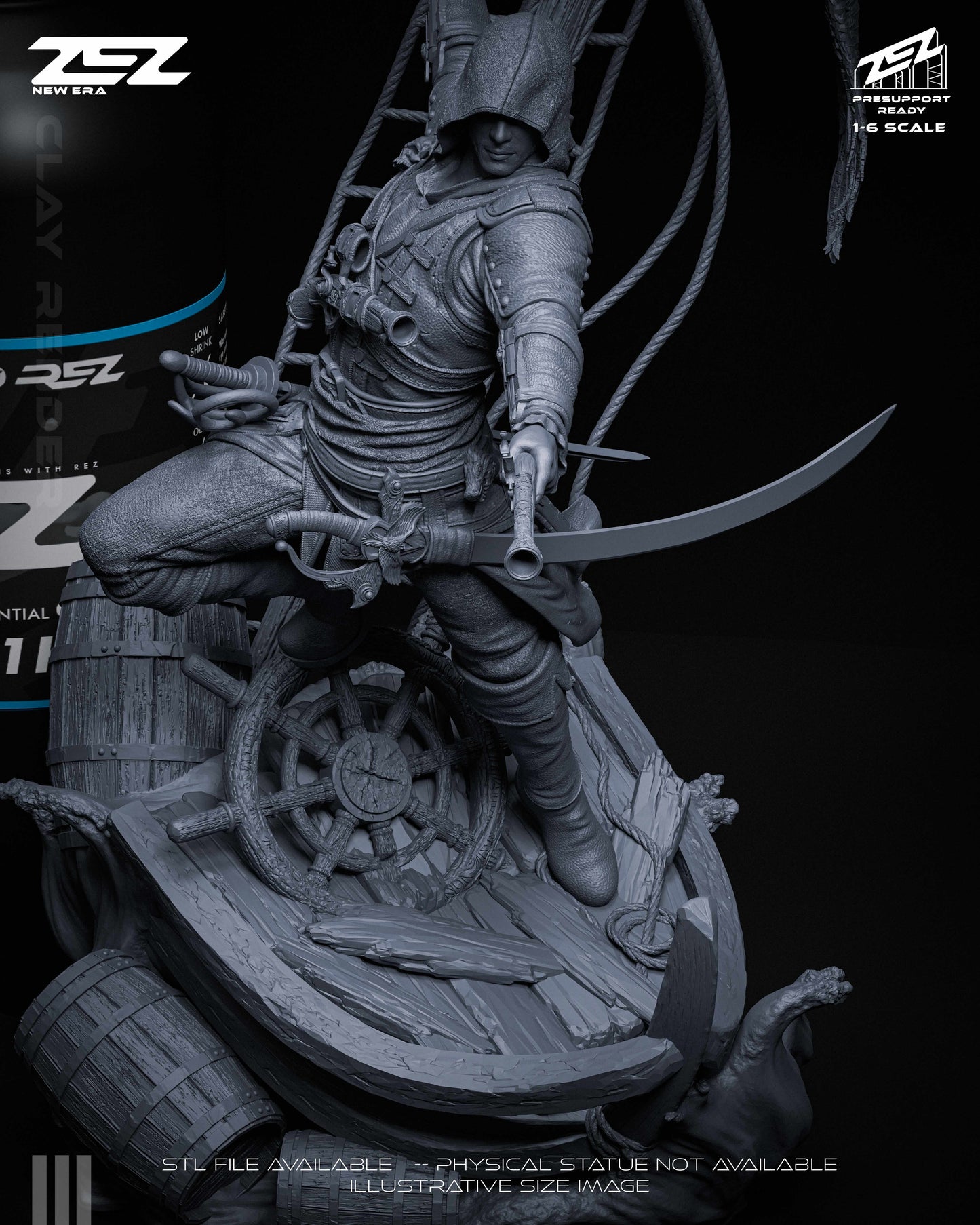 Edward Kenway Statue 3D-Printed Kit