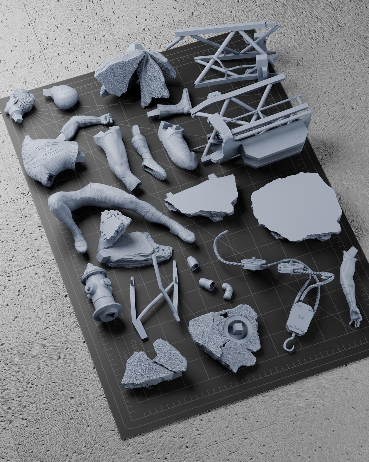 Spiderman Statue 3D-Printed Kit