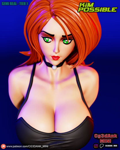 Kim Possible Statue 3D-Printed Kit