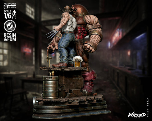 Logan Vs Juggernaut Diorama 3D-Printed Kit