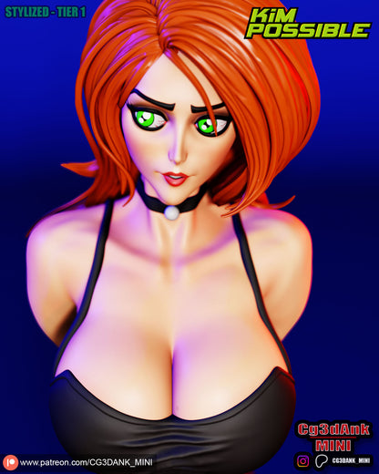 Kim Possible Statue 3D-Printed Kit