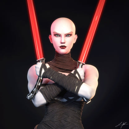 Asajj Ventress Statue 3D-Printed Kit