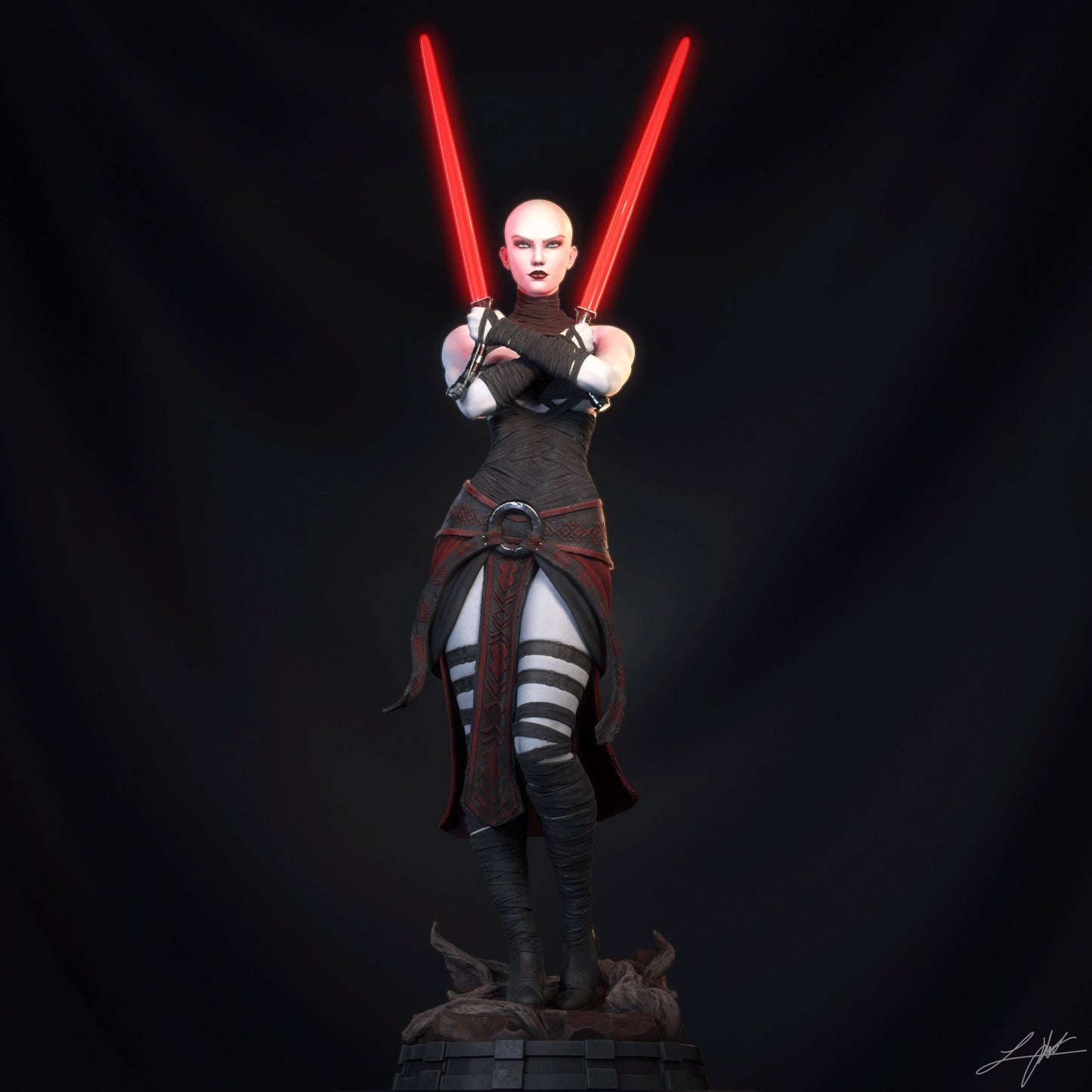 Asajj Ventress Statue 3D-Printed Kit