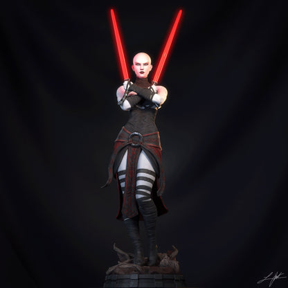 Asajj Ventress Statue 3D-Printed Kit
