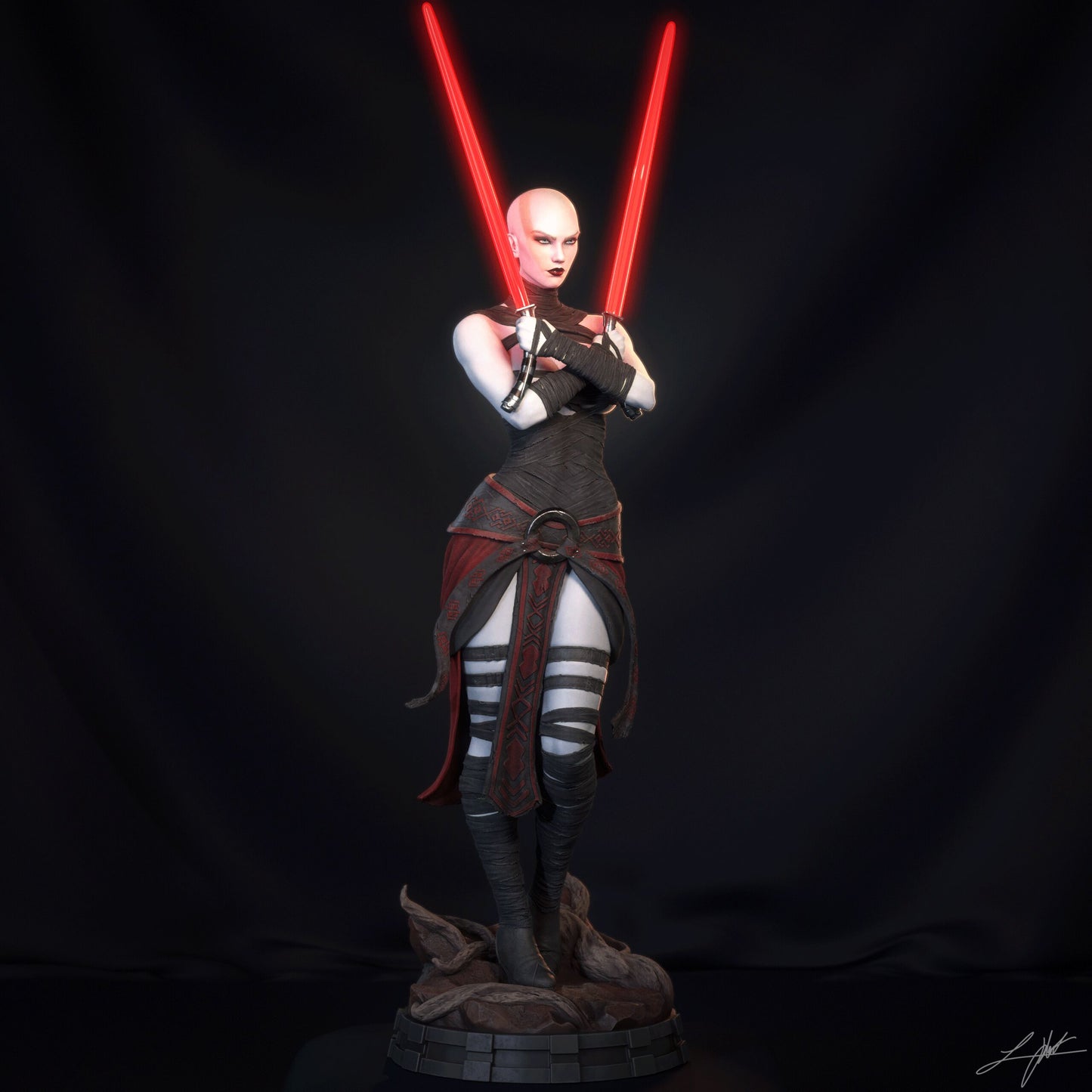 Asajj Ventress Statue 3D-Printed Kit