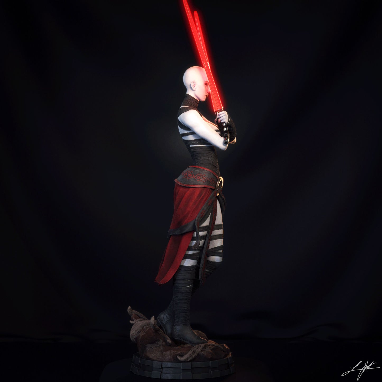Asajj Ventress Statue 3D-Printed Kit