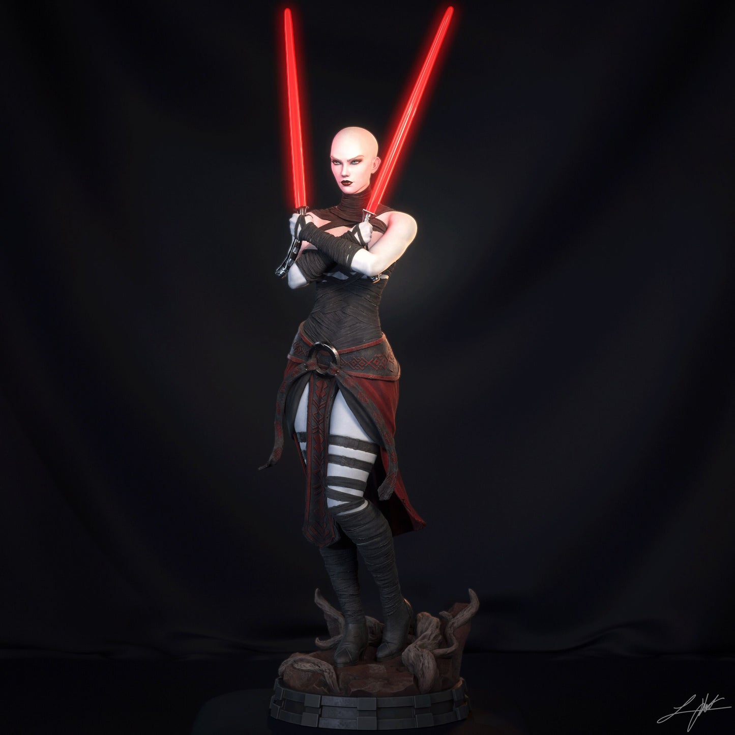 Asajj Ventress Statue 3D-Printed Kit