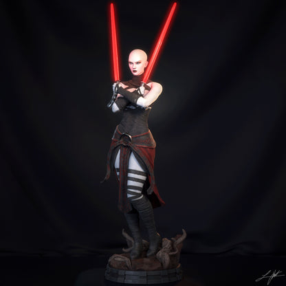 Asajj Ventress Statue 3D-Printed Kit