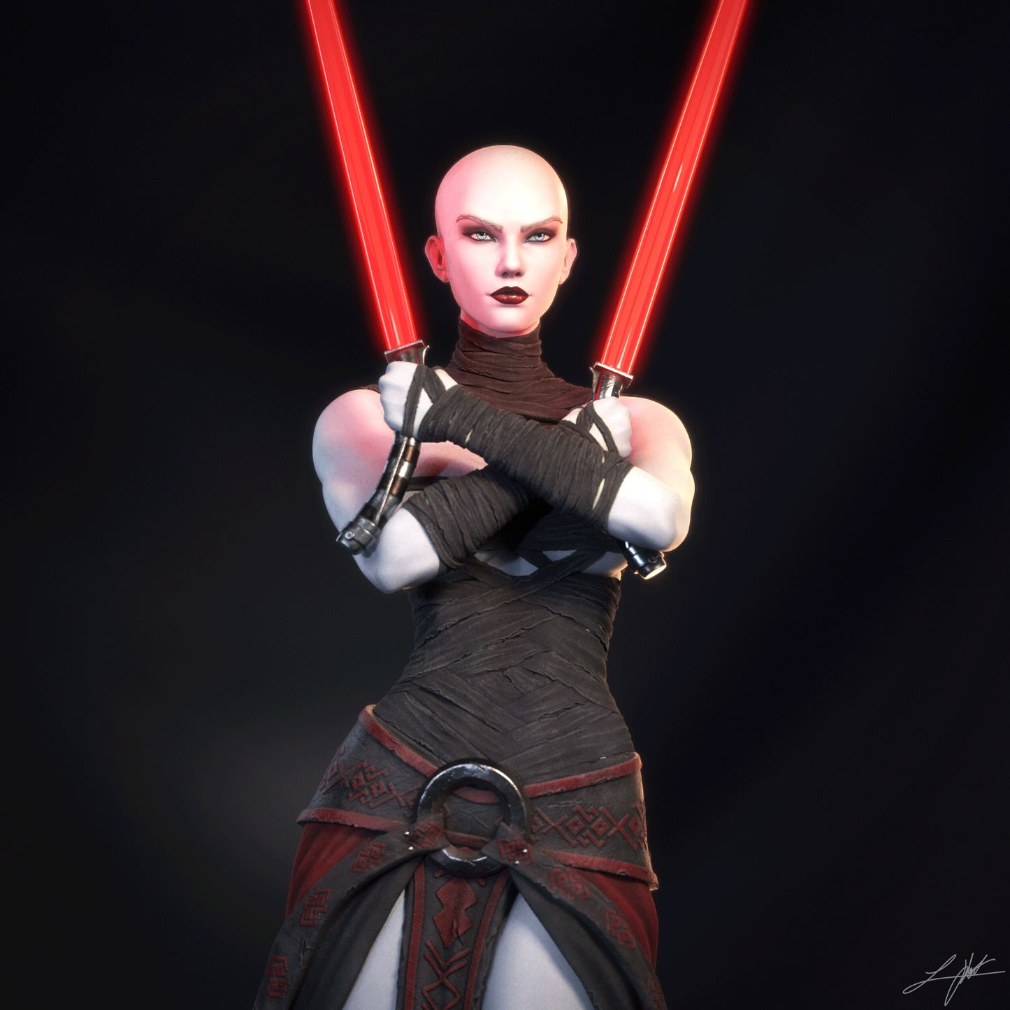 Asajj Ventress Statue 3D-Printed Kit