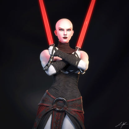 Asajj Ventress Statue 3D-Printed Kit
