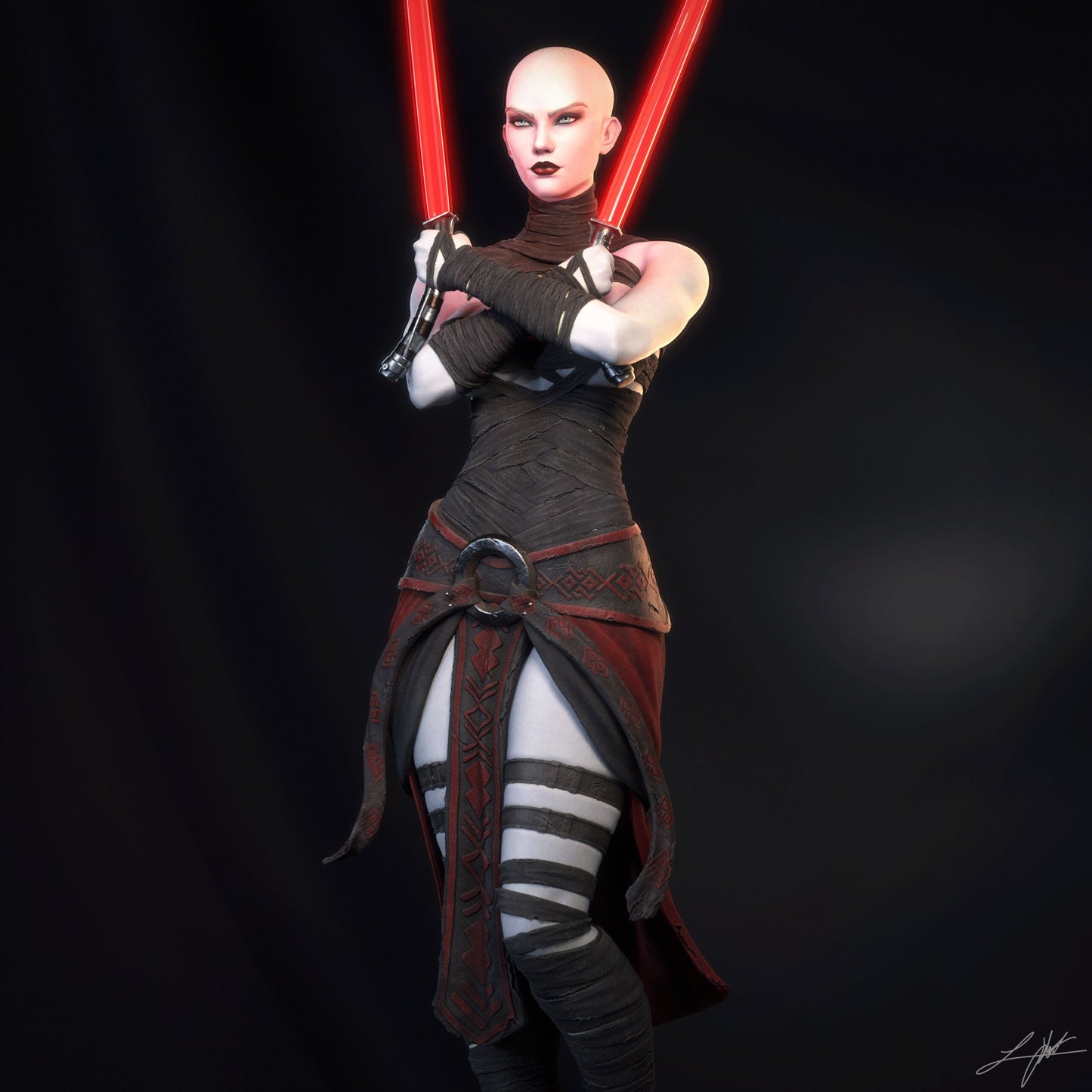 Asajj Ventress Statue 3D-Printed Kit