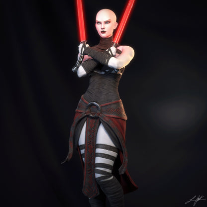 Asajj Ventress Statue 3D-Printed Kit