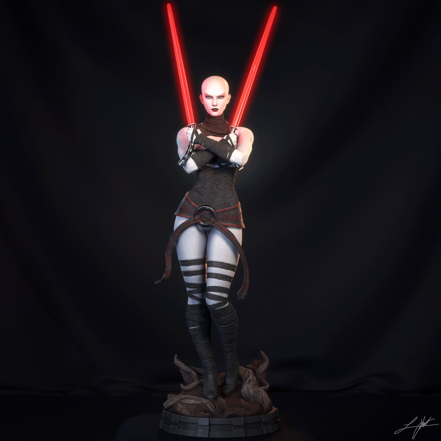 Asajj Ventress Statue 3D-Printed Kit