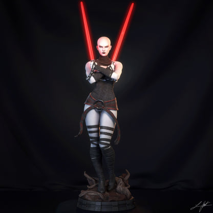 Asajj Ventress Statue 3D-Printed Kit