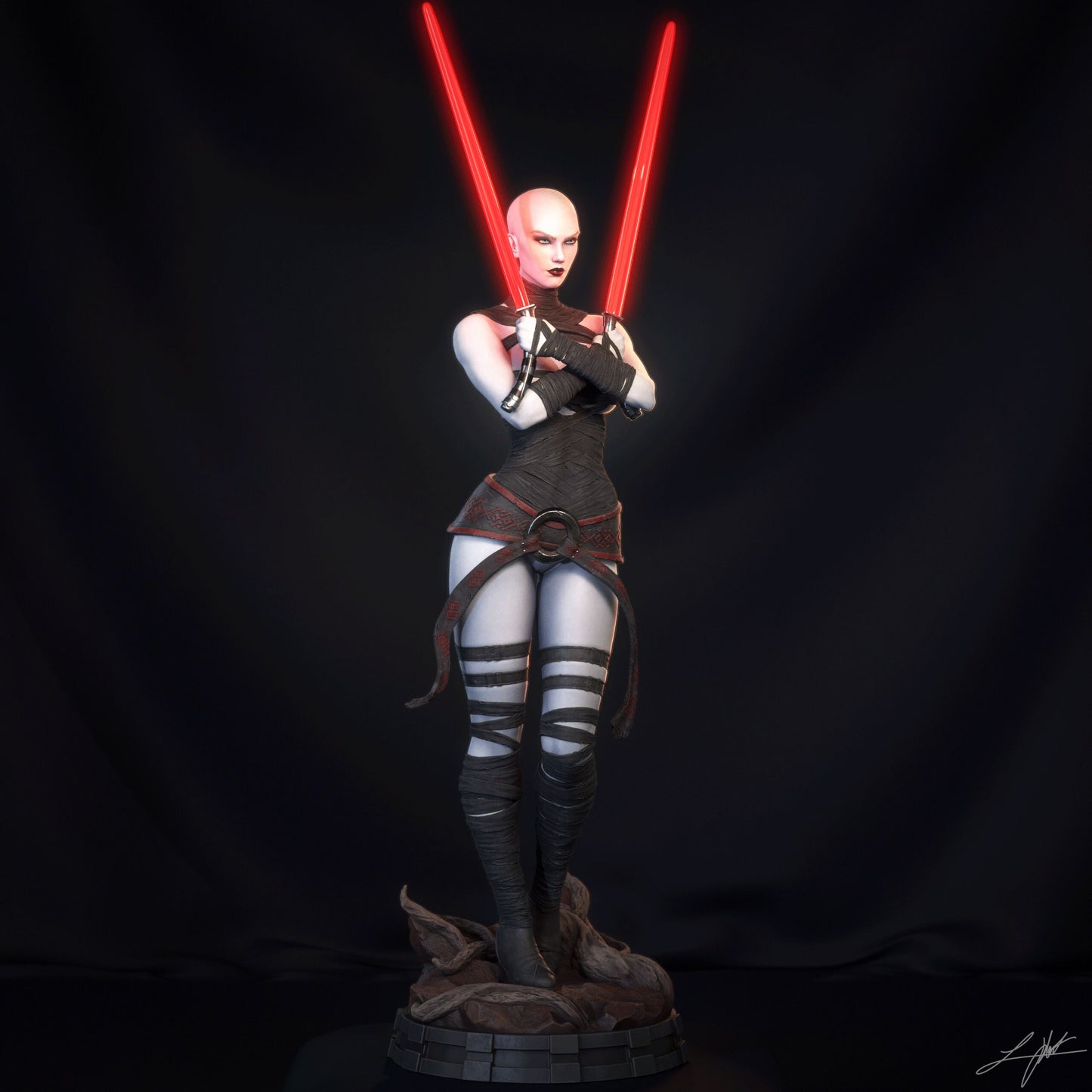 Asajj Ventress Statue 3D-Printed Kit