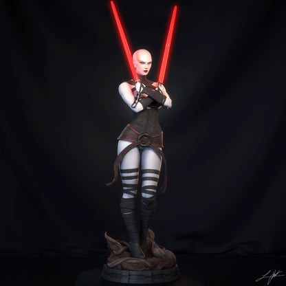 Asajj Ventress Statue 3D-Printed Kit