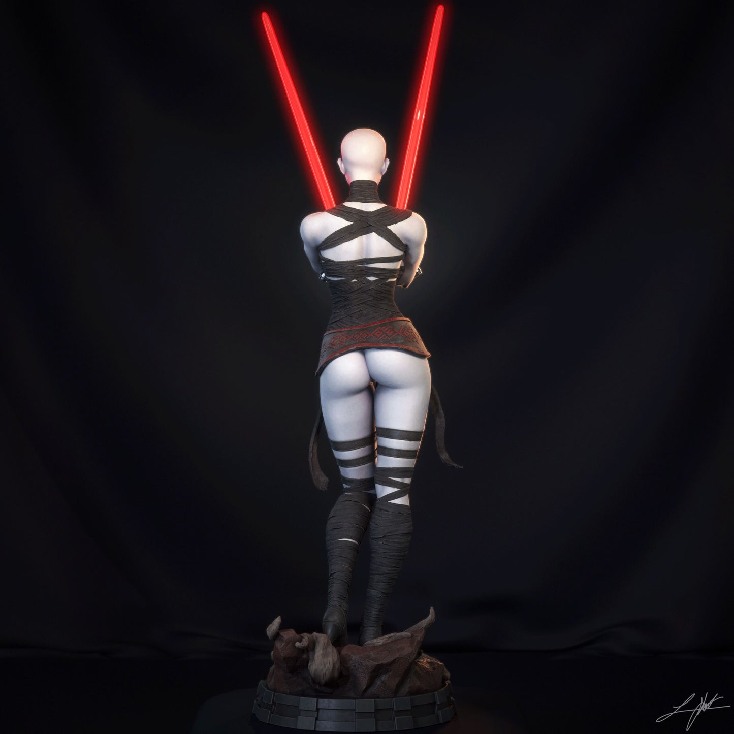 Asajj Ventress Statue 3D-Printed Kit