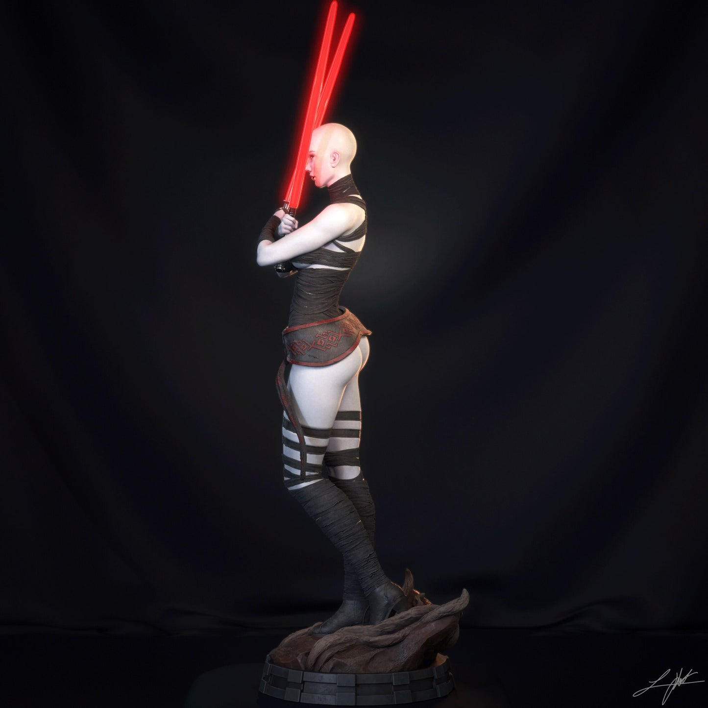 Asajj Ventress Statue 3D-Printed Kit