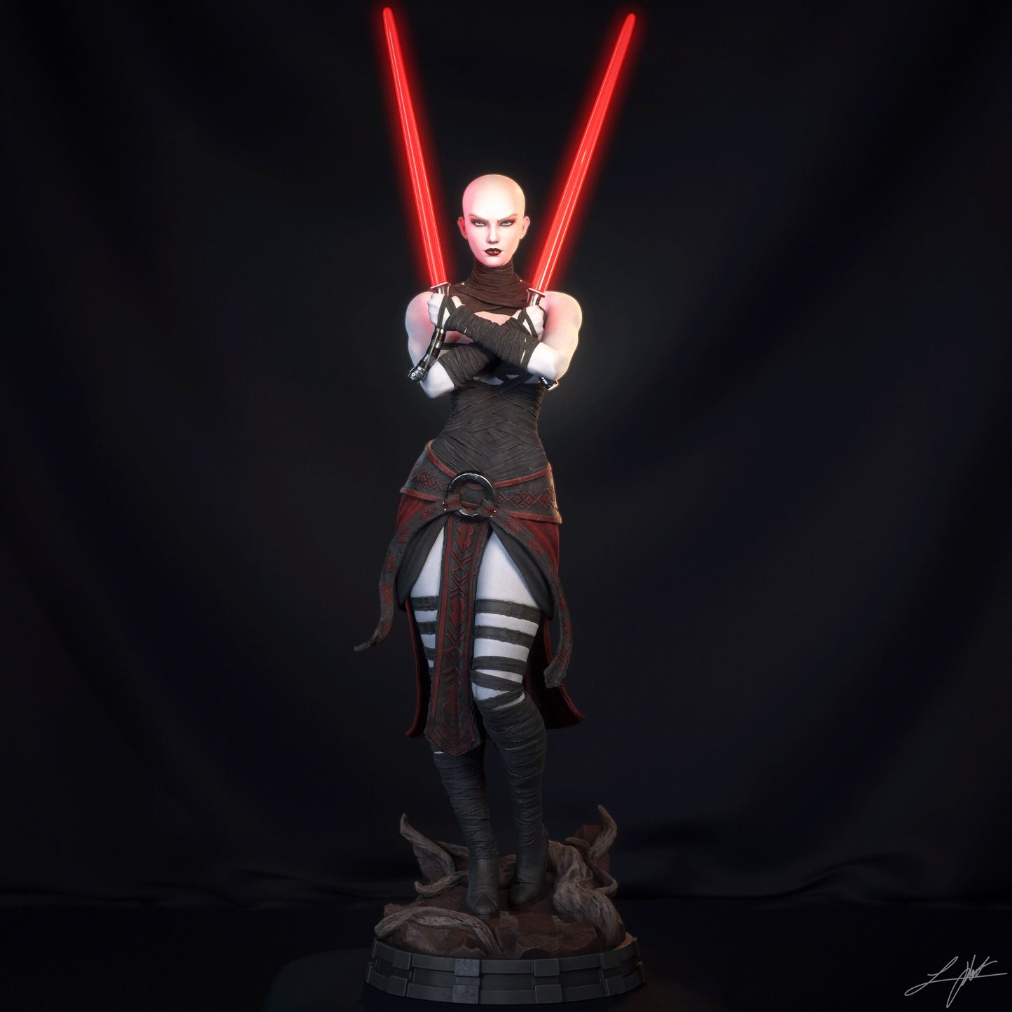 Asajj Ventress Statue 3D-Printed Kit