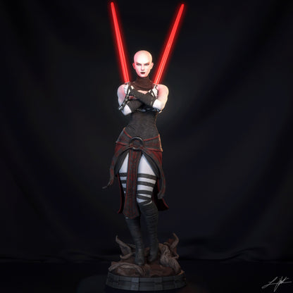 Asajj Ventress Statue 3D-Printed Kit