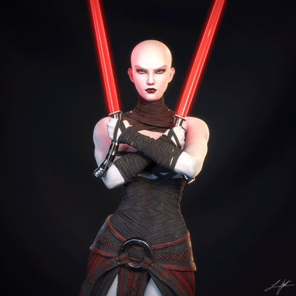 Asajj Ventress Statue 3D-Printed Kit