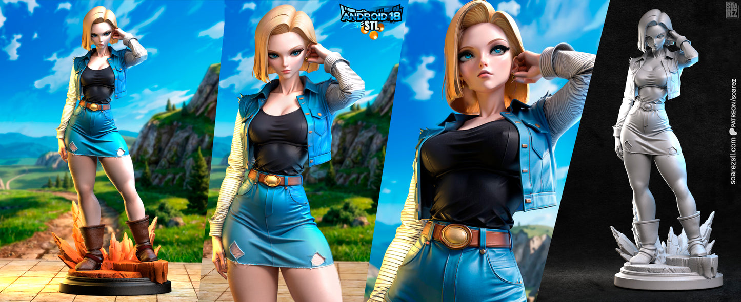 Android 18 Statue 3D-Printed Kit