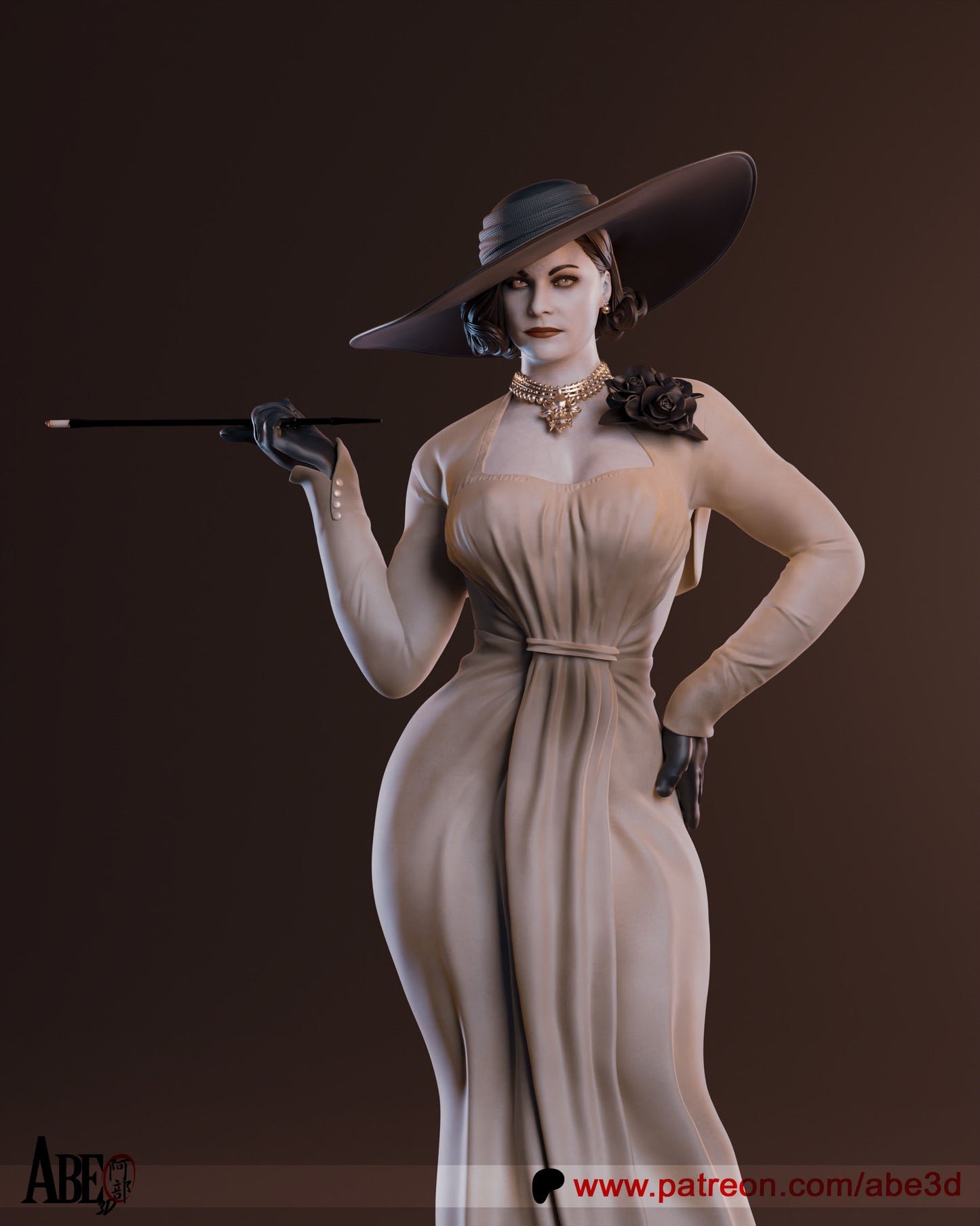 Lady Dimitrescu Statue 3D-Printed Kit