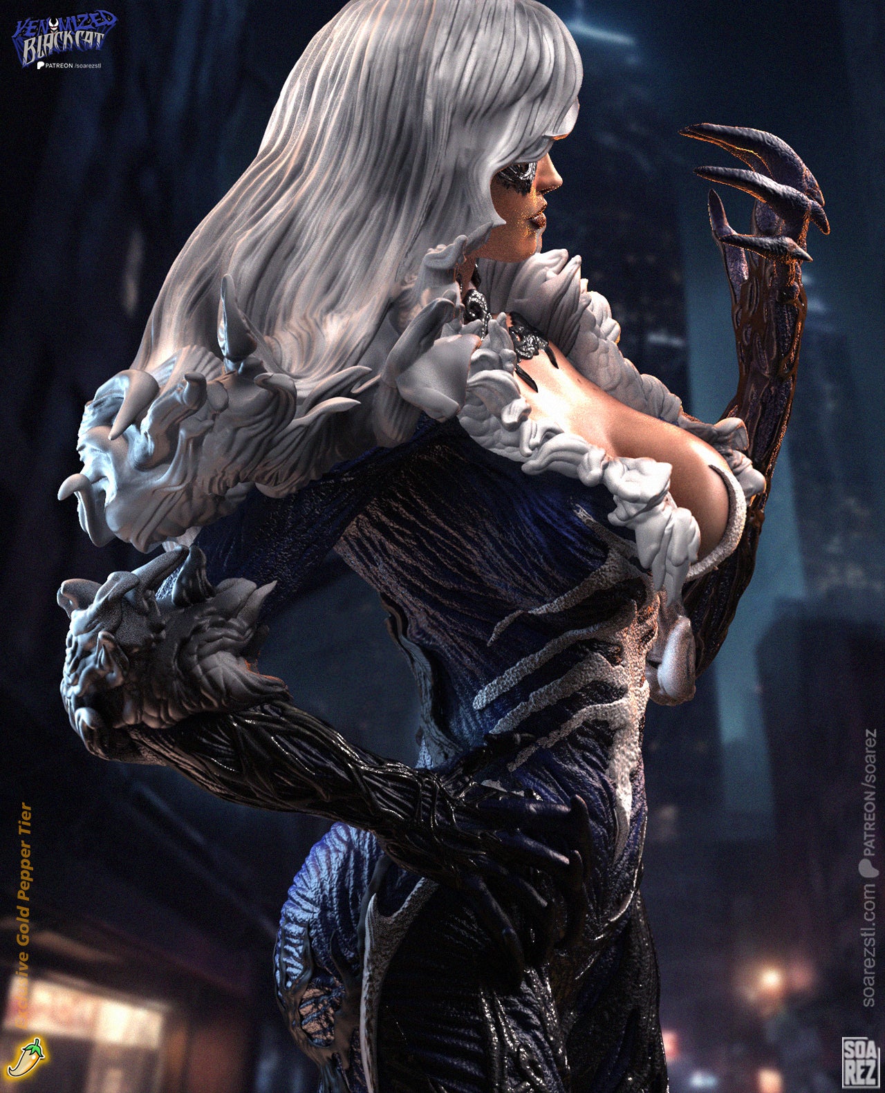 Black Cat Venomized Statue