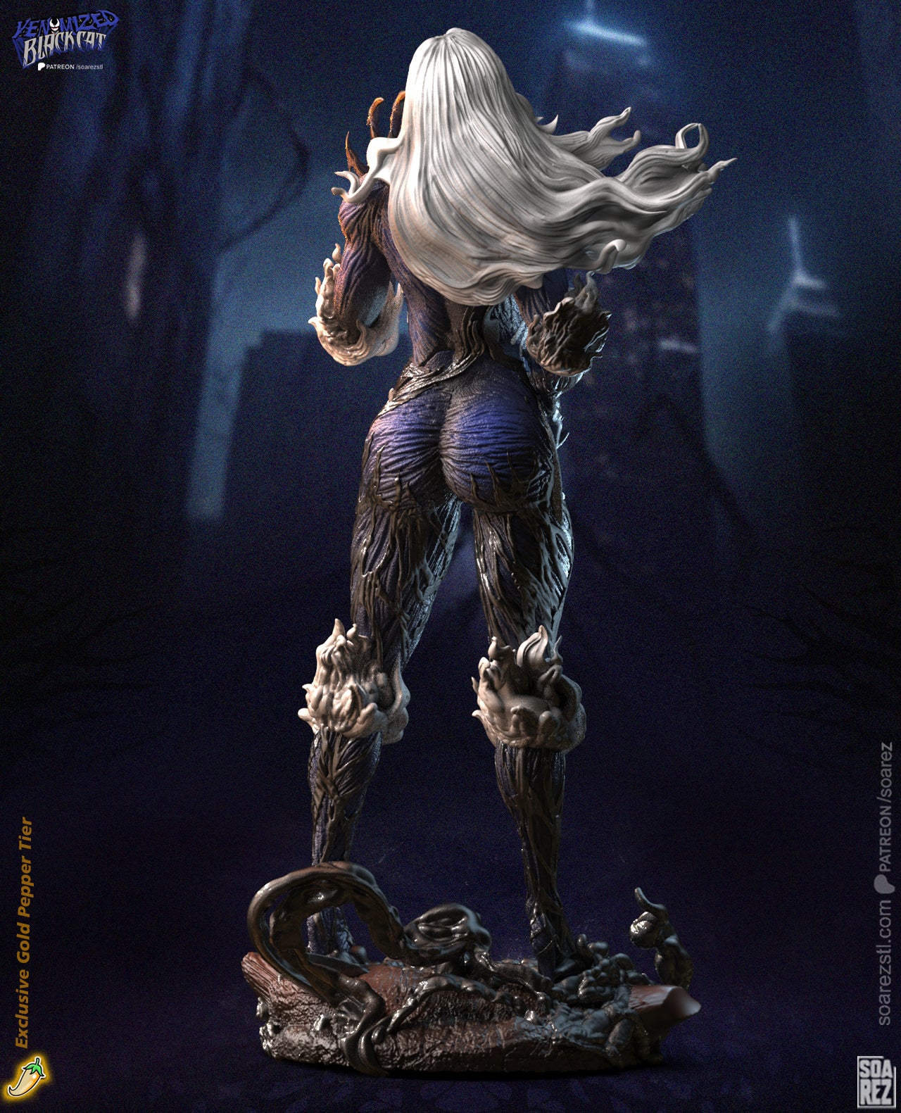 Black Cat Venomized Statue