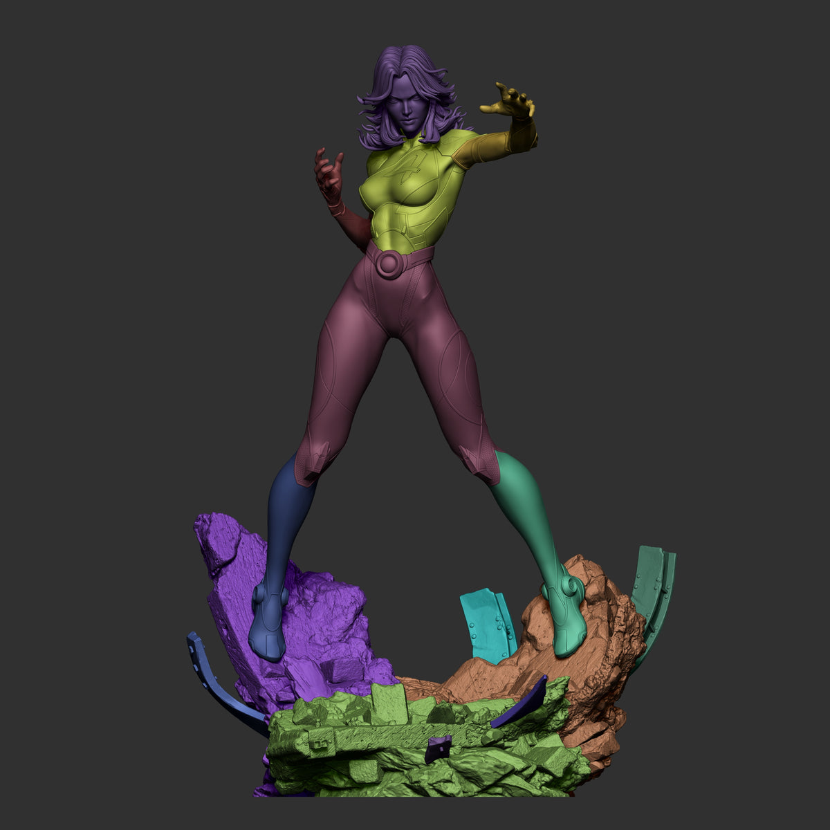 Invisible Woman Statue 3D-Printed Kit