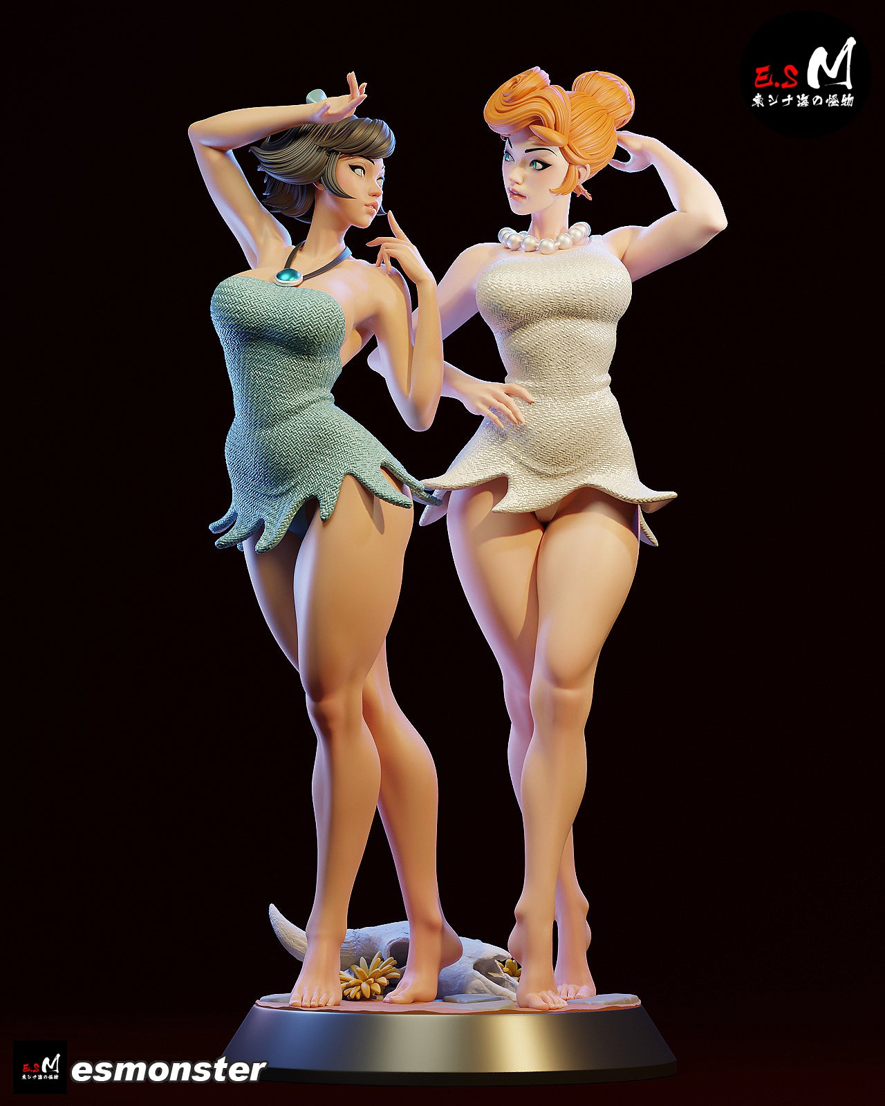 Vilma & Betty Statue 3D-Printed Kit