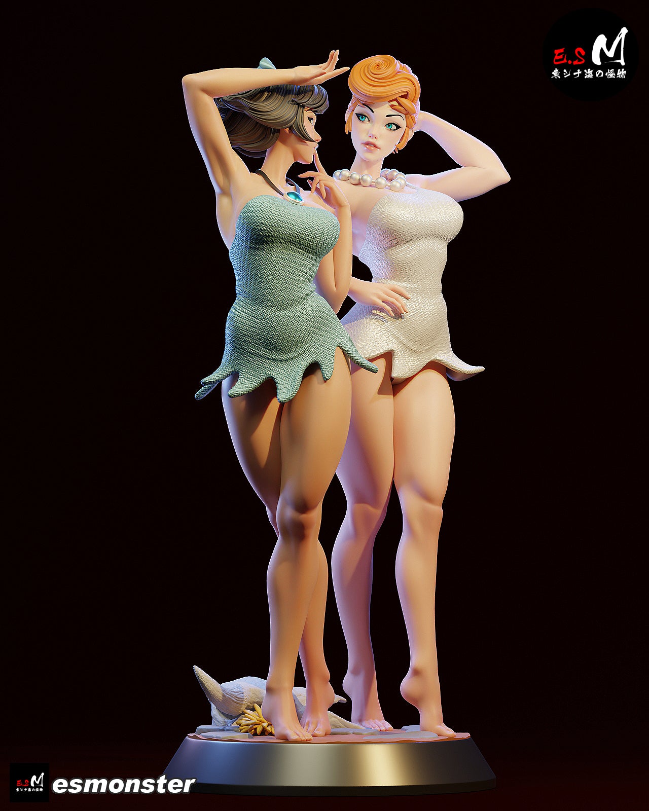 Vilma & Betty Statue 3D-Printed Kit
