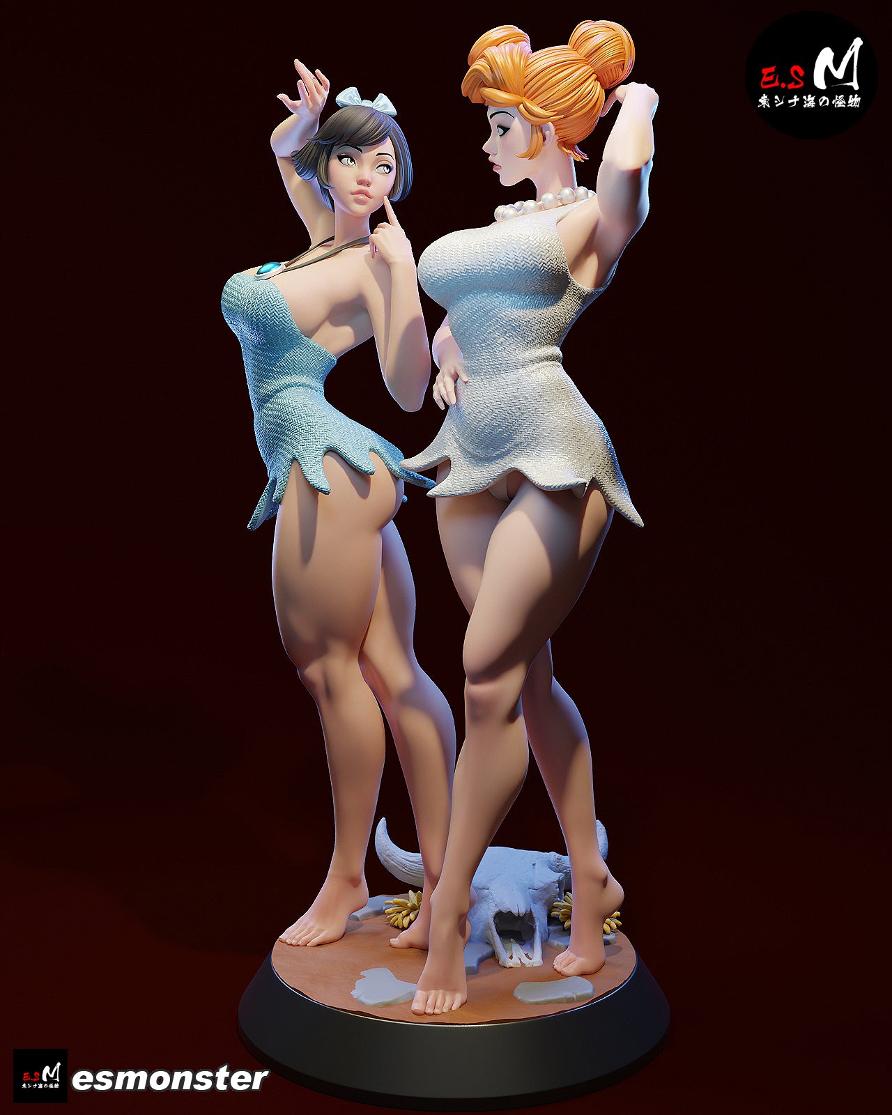 Vilma & Betty Statue 3D-Printed Kit