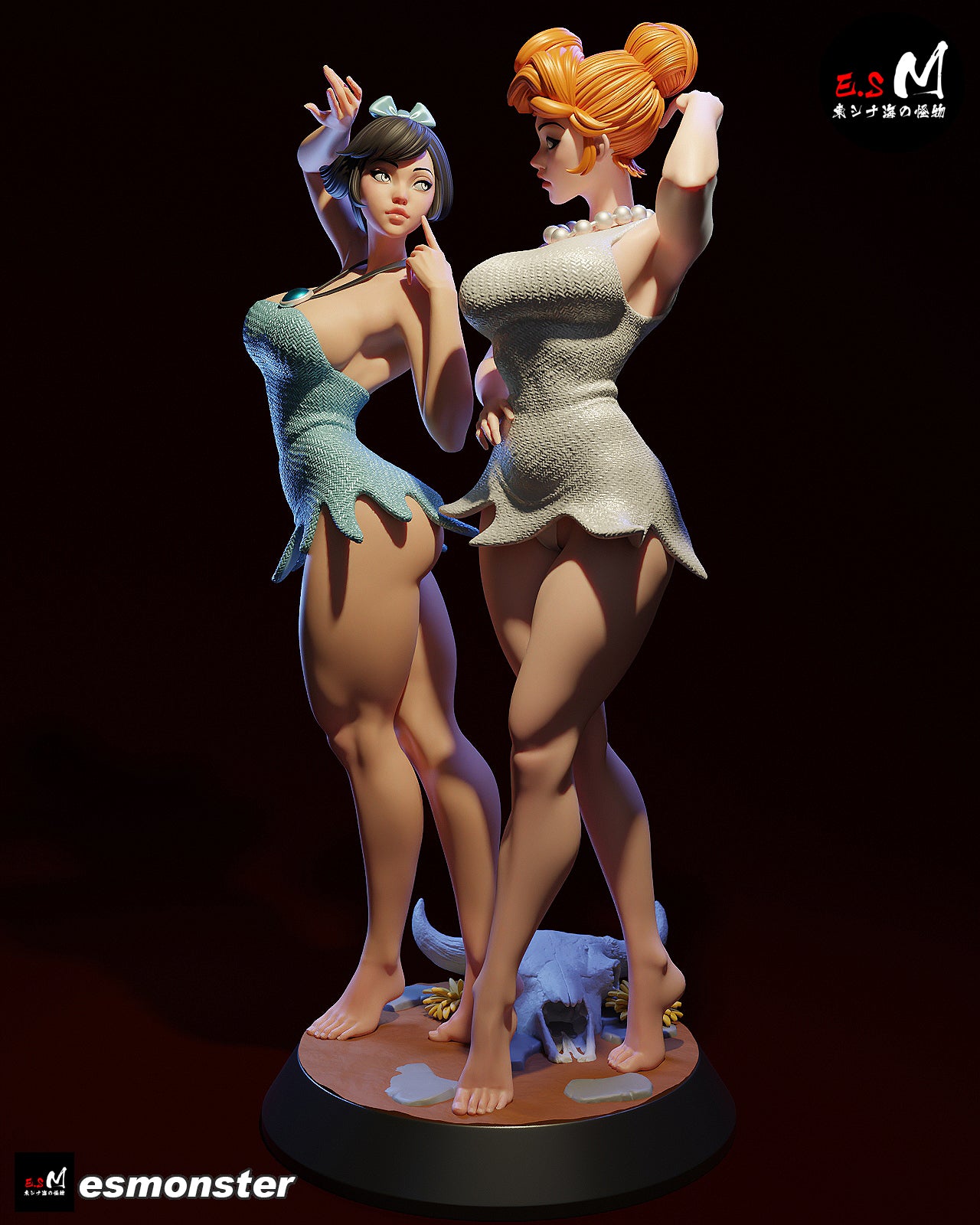 Vilma & Betty Statue 3D-Printed Kit