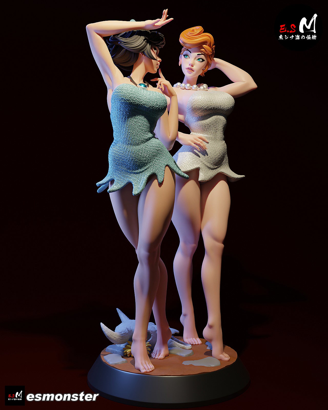 Vilma & Betty Statue 3D-Printed Kit