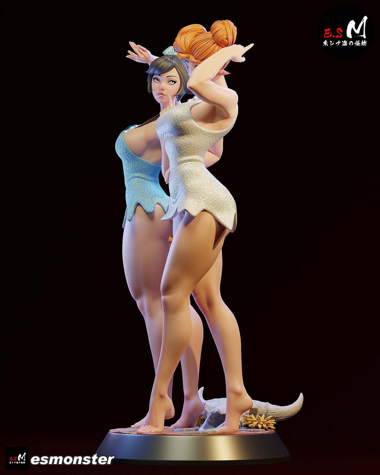 Vilma & Betty Statue 3D-Printed Kit