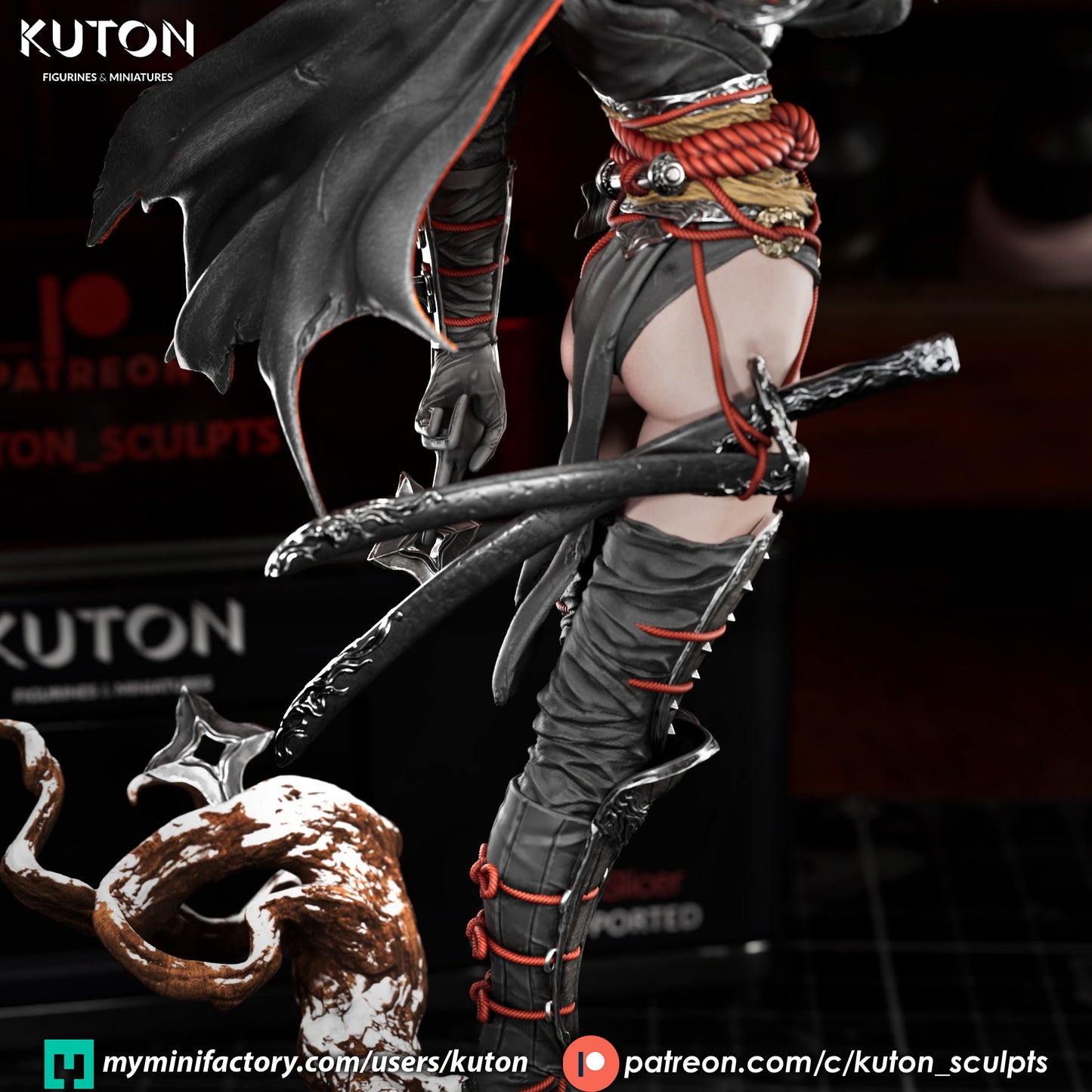 Bat Girl Ronin Statue 3D-Printed Kit