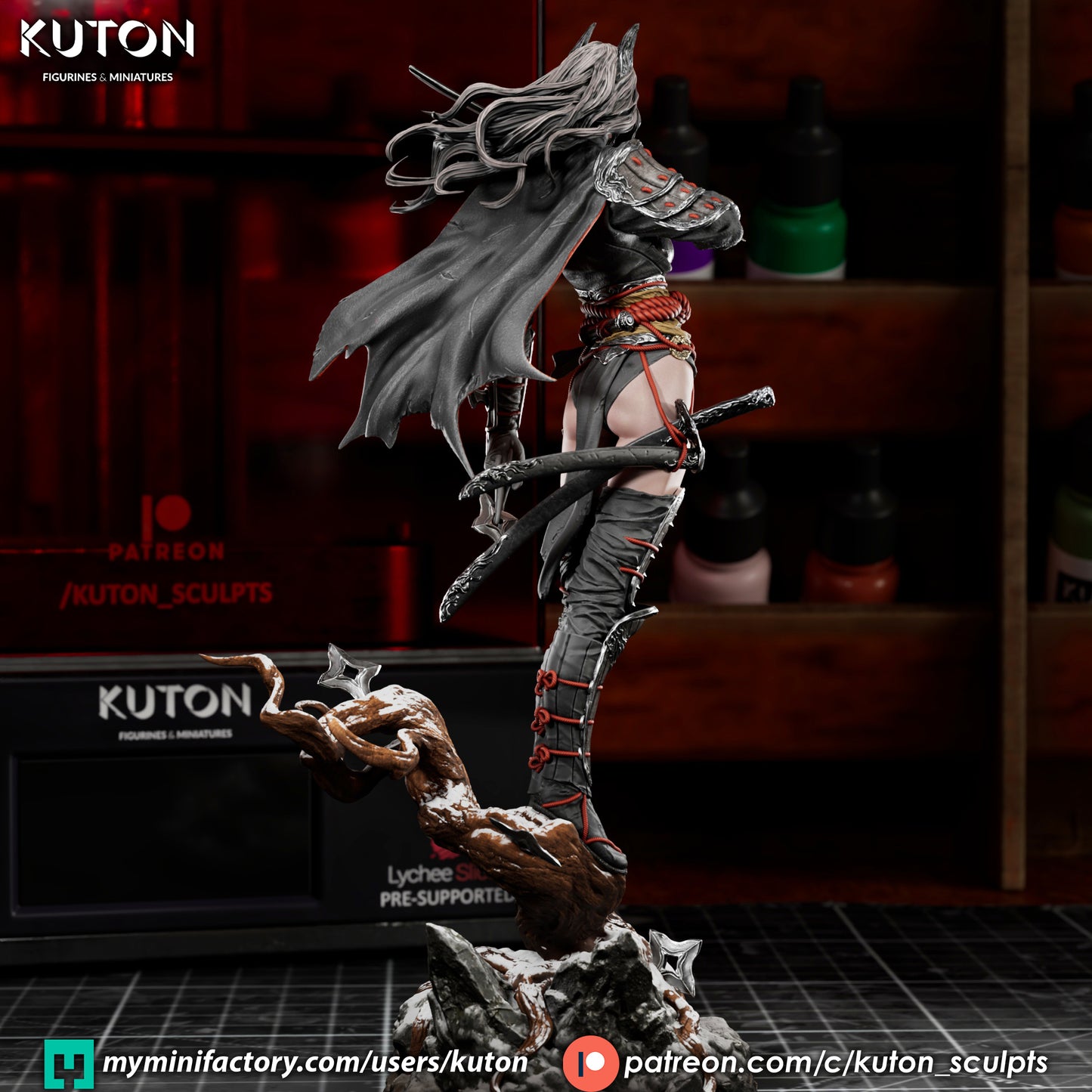 Bat Girl Ronin Statue 3D-Printed Kit