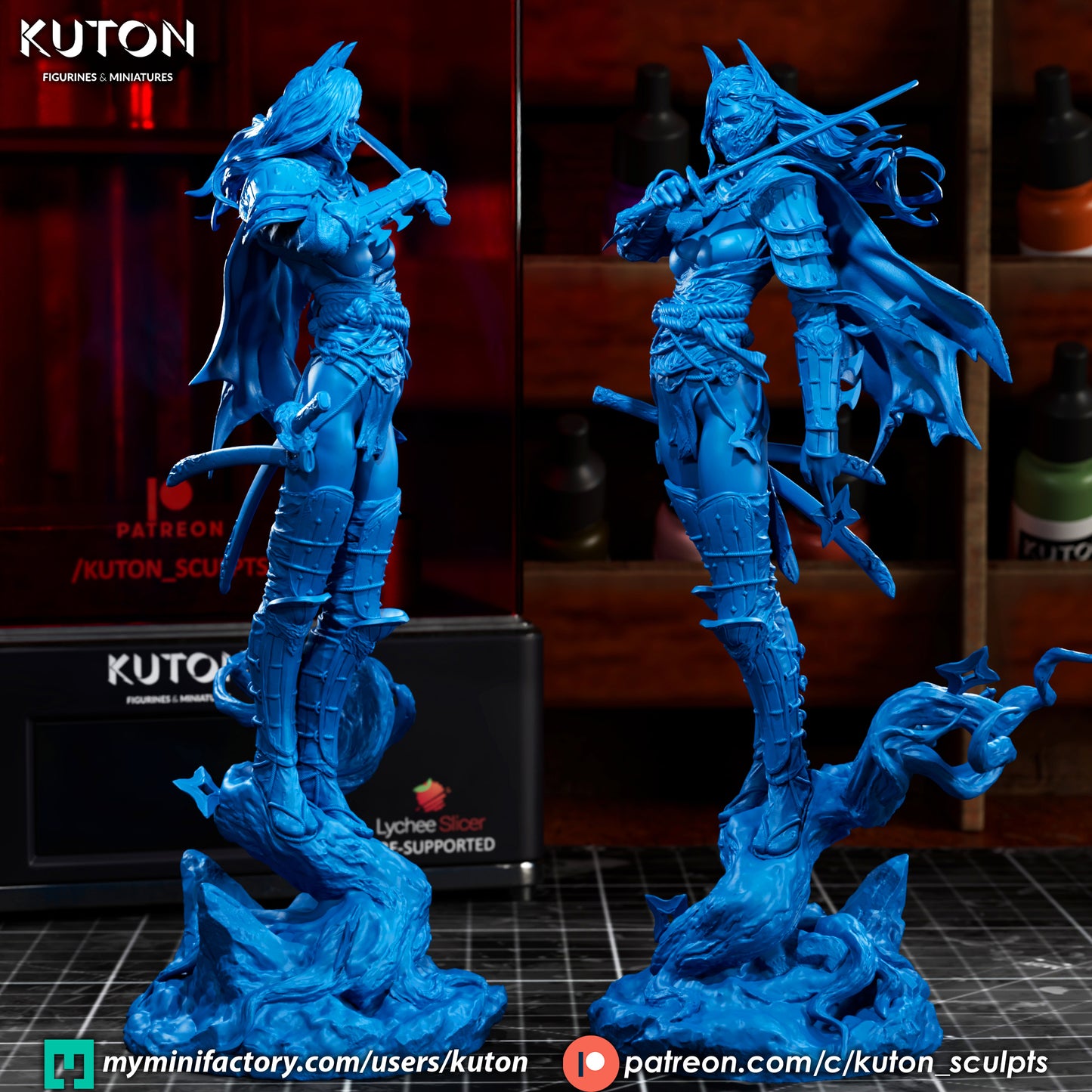 Bat Girl Ronin Statue 3D-Printed Kit