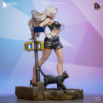 Black Cat Statue 3D-Printed Kit