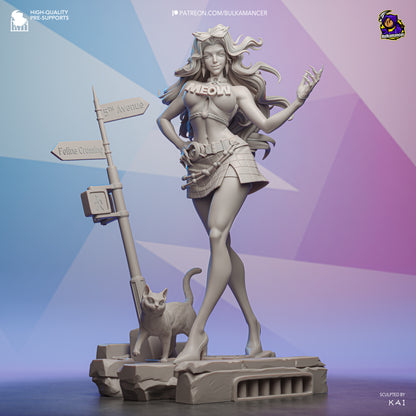 Black Cat Statue 3D-Printed Kit